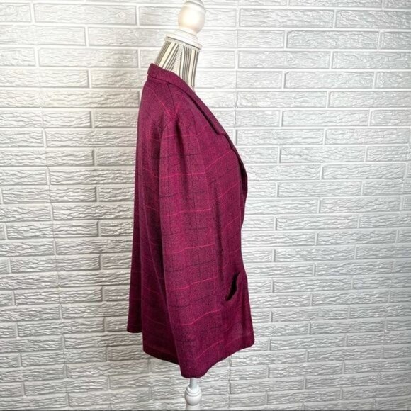 Vintage Chad Stevens Pink Black Plaid Blazer Jacket Size 1X - Picture 4 of 7